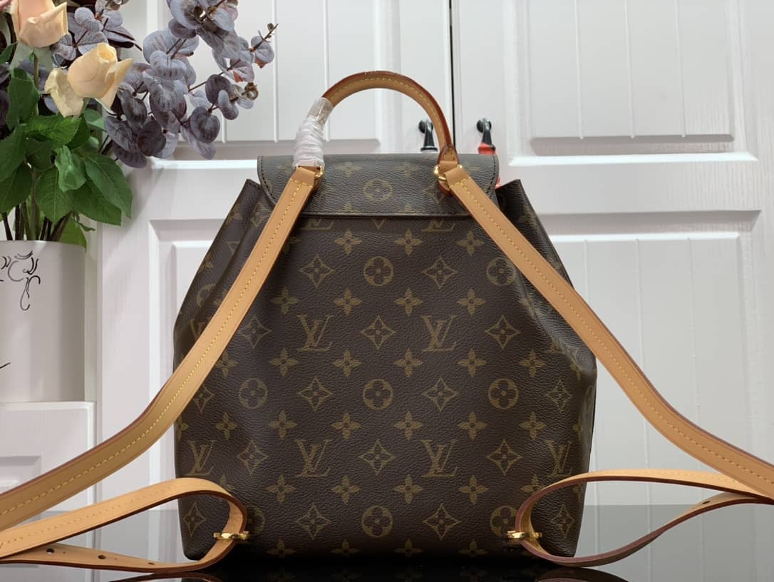 Louis Vuitton Ann Platt Montsouris PM Noir Leather Replica Backpack Brown M45205