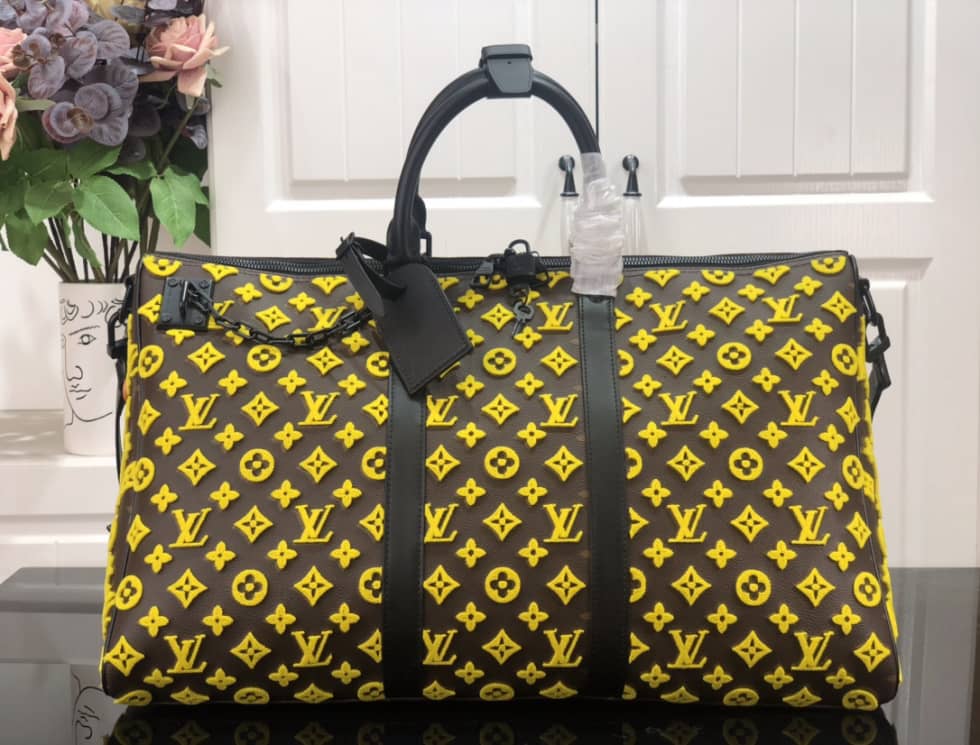 LV Duffle Bag Replica Keepall Triangle Bandouliere 50 Yellow M45046