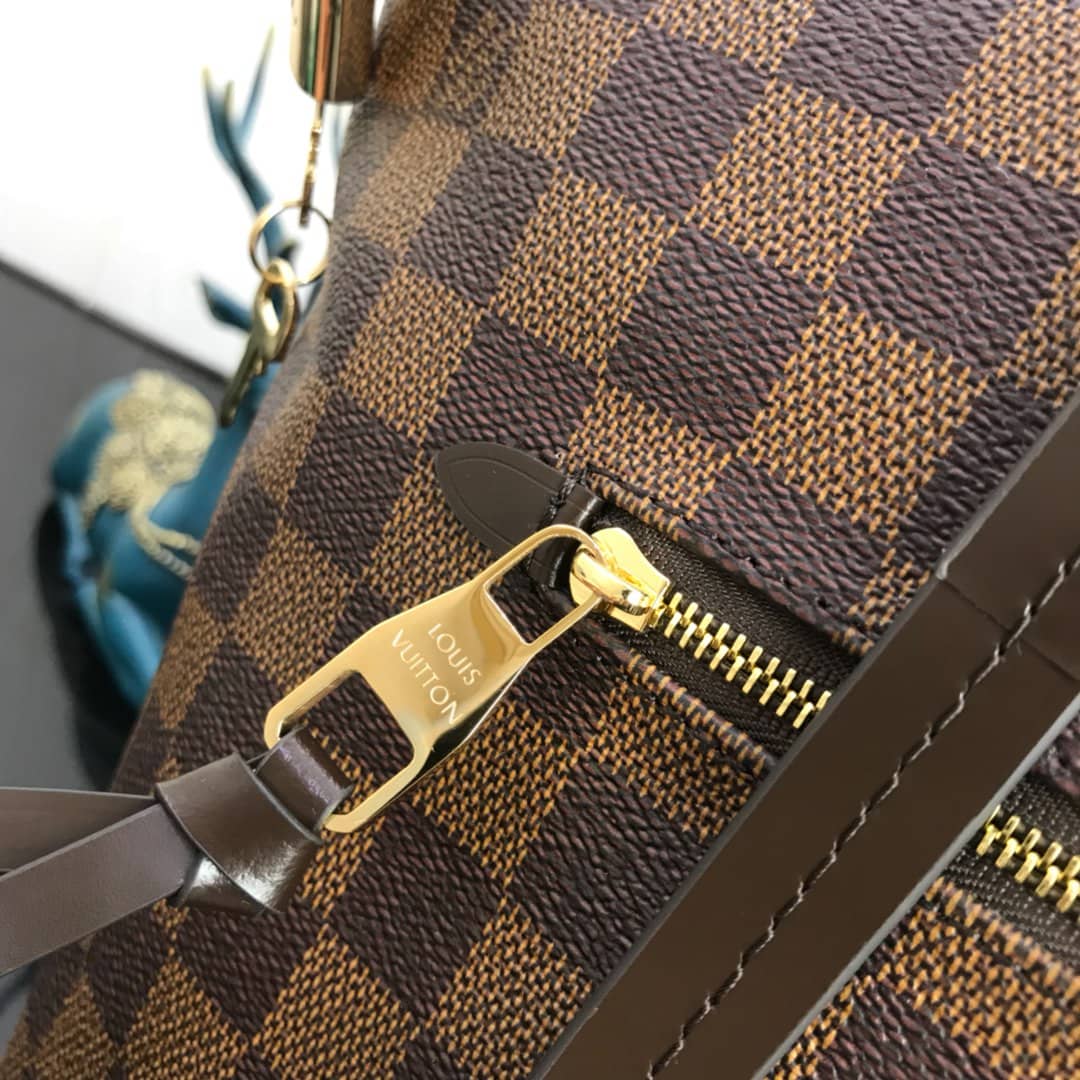 Louis Vuitton Damier Ebene Jena MM Semi Tote Replica Red M42267