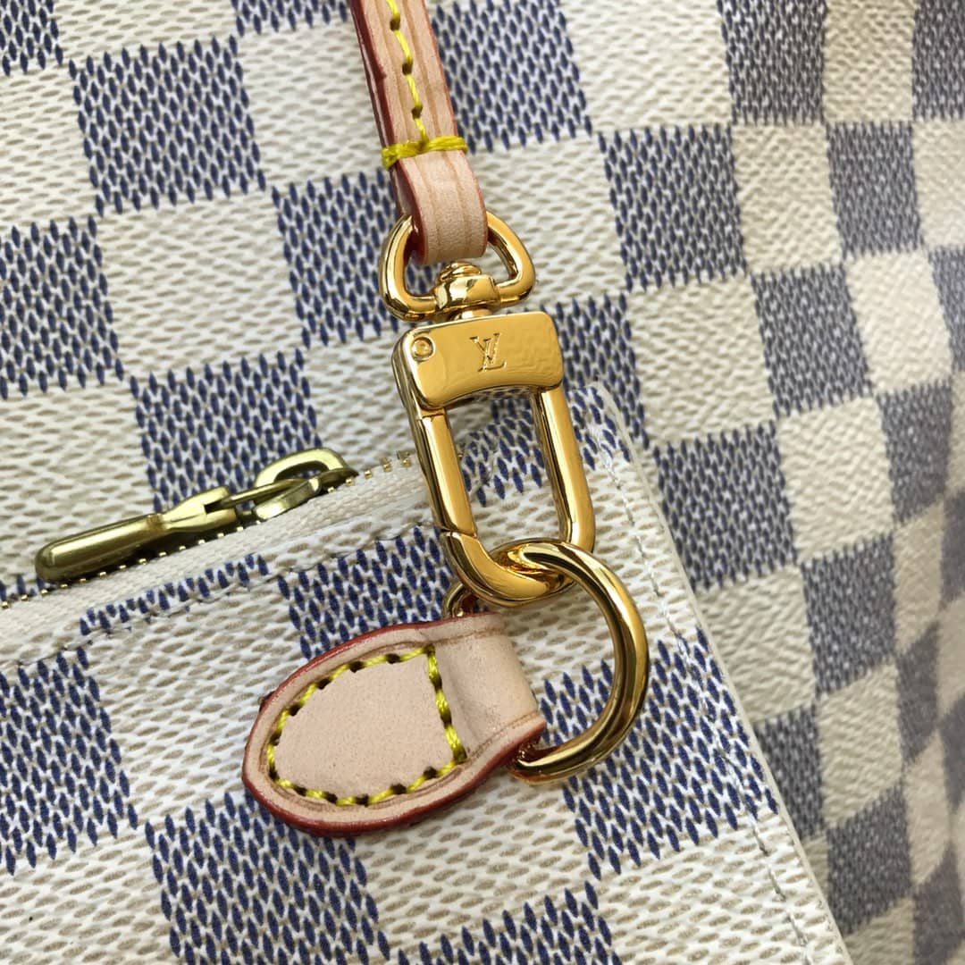 Louis Vuitton Neverfull MM Damier Azur Bag Replica White N40995