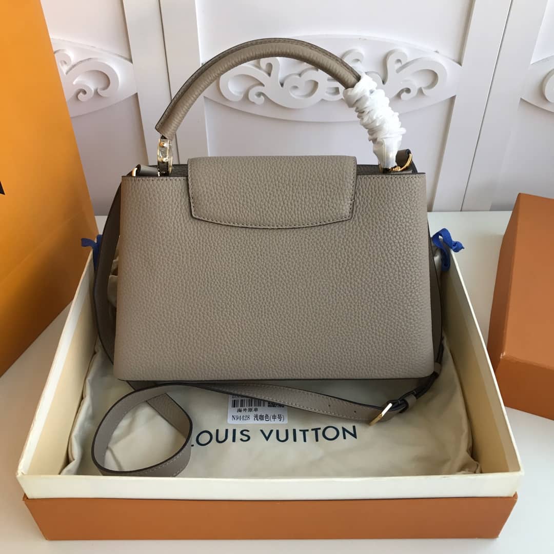 Louis Vuitton Capucines MM Taurillon Leather Tote Replica Gray M94428