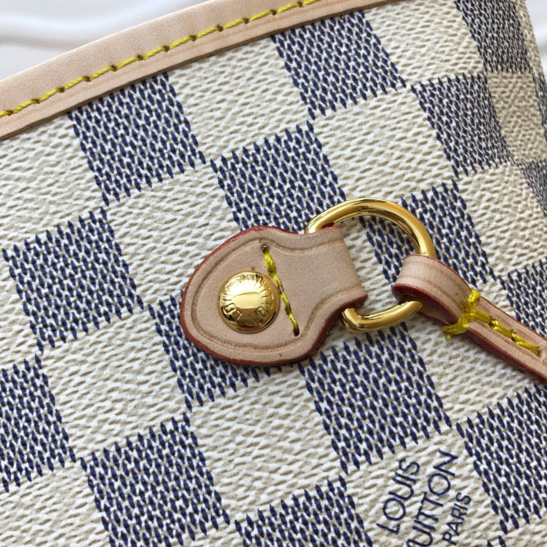 Louis Vuitton Neverfull MM Damier Azur Bag Replica White N40995
