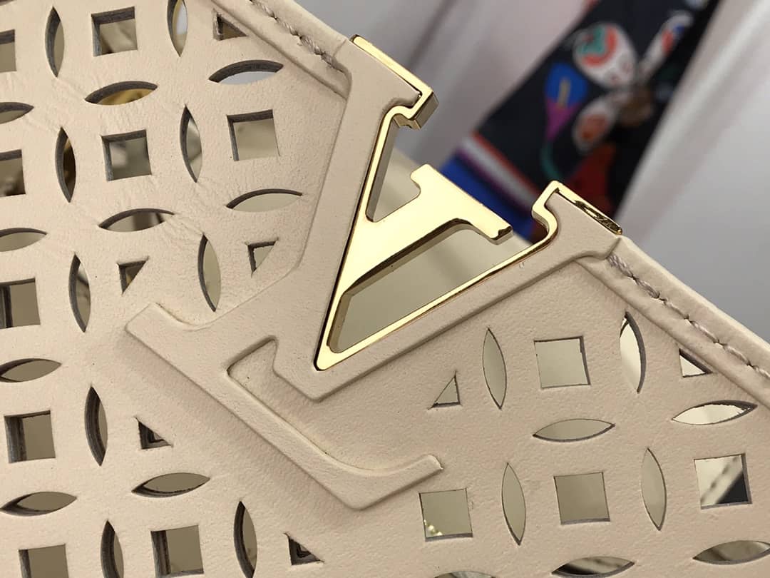 Louis Vuitton Capucines BB Cutout Leather Bag Replica Beige M57228