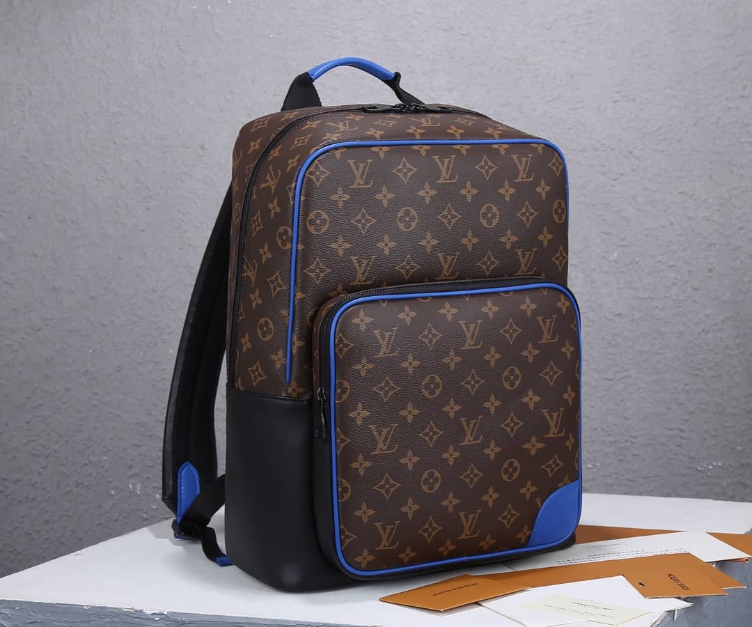 Louis Vuitton Dean Canvas Monogram Macassar Blue Brown M45867 Replica Backpack