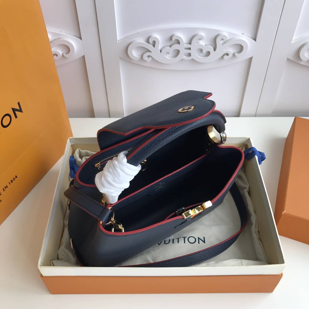 Louis Vuitton Capucines MM 2way Taurillon Leather Shoulder Bag Replica Blue M43934