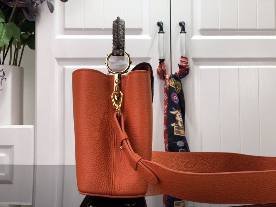 Louis Vuitton Capucines Embroidery Replica Bag Orange M48865