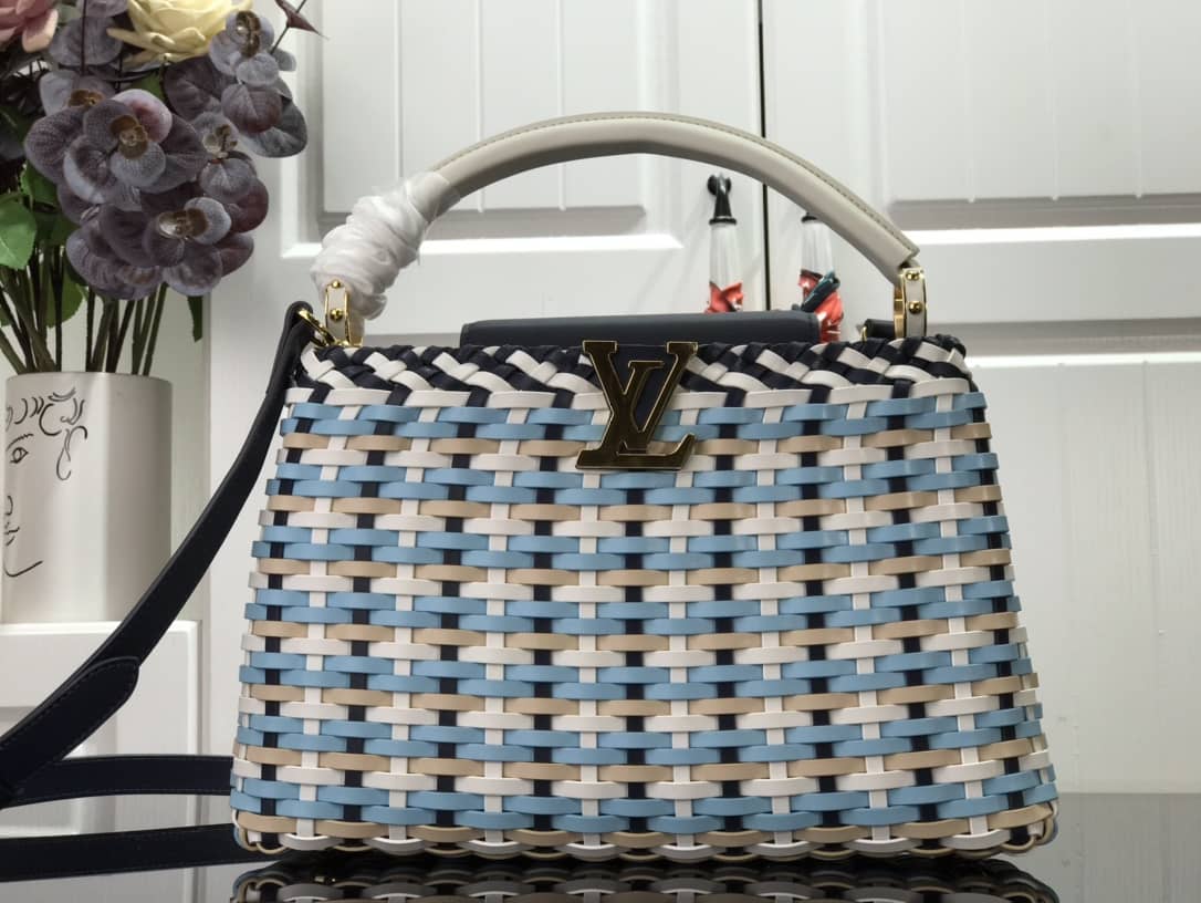 Louis Vuitton Capucines Taurillon Shoulder Bag Replica Blue M94519