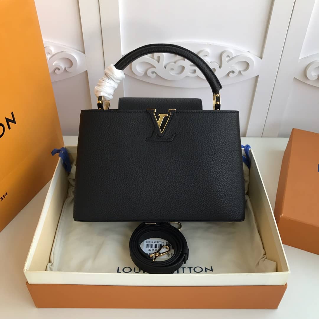 Louis Vuitton Capucines MM Bag Black Replica M48864