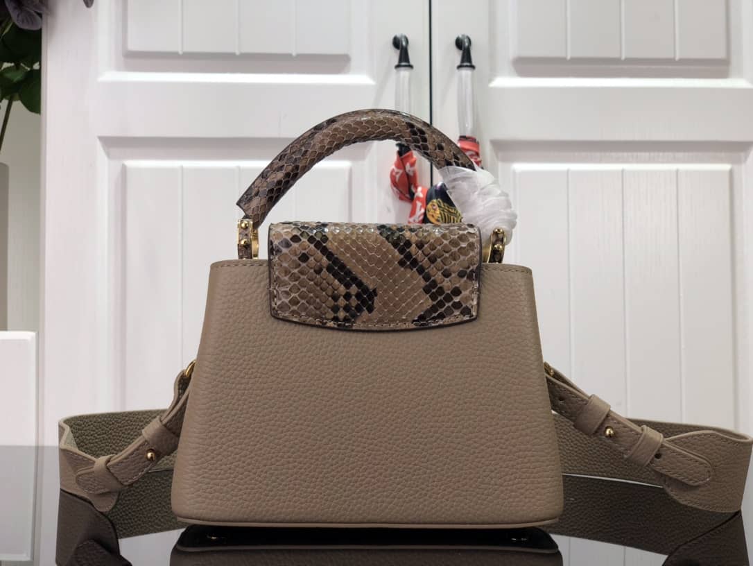 Louis Vuitton Capucines Embroidery Replica Bag Gray M48865