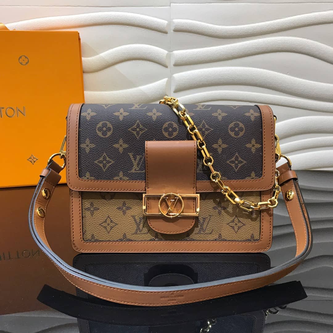 Louis Vuitton Monogram MM Reverse Dauphine Shoulder Bag Replica M44391