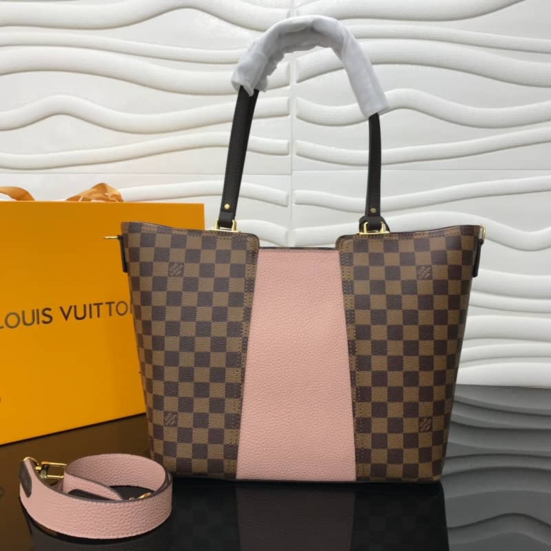 Louis Vuitton Jersey Damier Ebene Canvas Magnolia Pink Bag Replica N44041