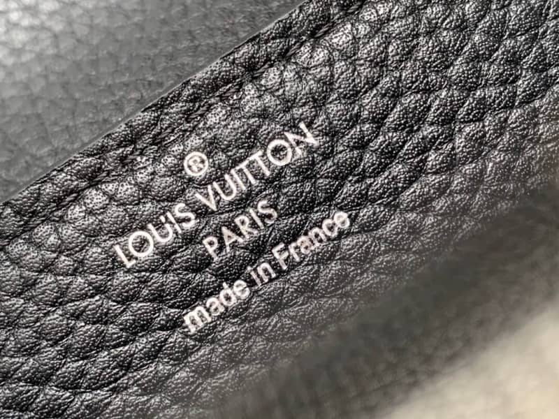 Louis Vuitton Taurillon Leather Capucines Mini Replica Bag Black M55985