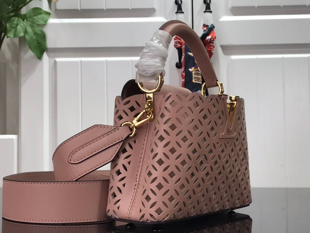 Louis Vuitton Capucines BB Cutout Leather Bag Replica Pink M57228