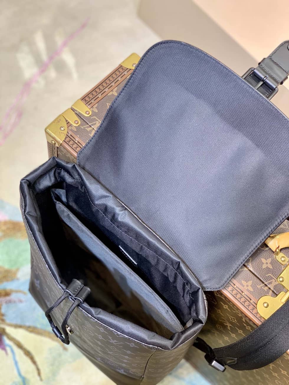 LV Backpack Replica Saumur Monogram Eclipse Canvas Black M45913