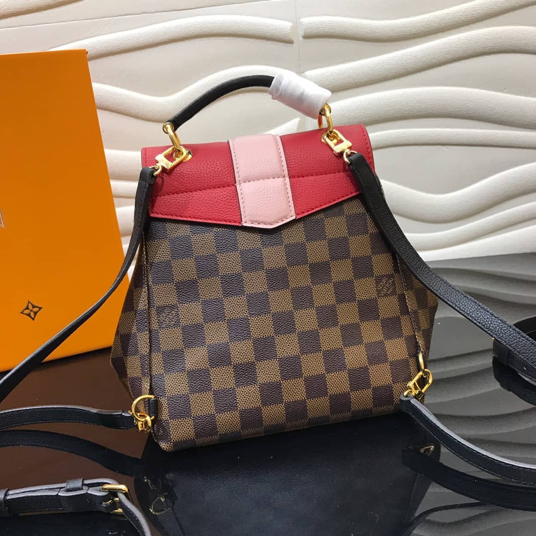 Louis Vuitton Damier Ebene Clapton Replica Backpack Red N42262