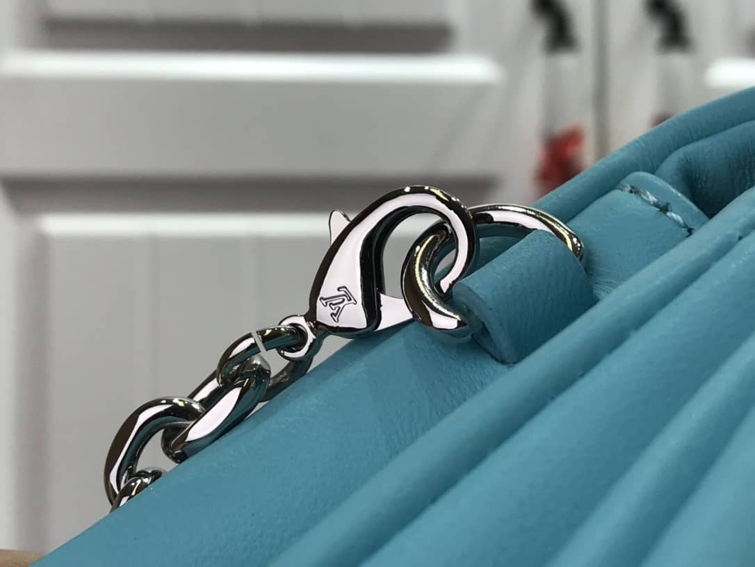 Louis Vuitton Pochette Coussin Monogram Embossed Lambskin Chain Replica Bag Blue(Cola)