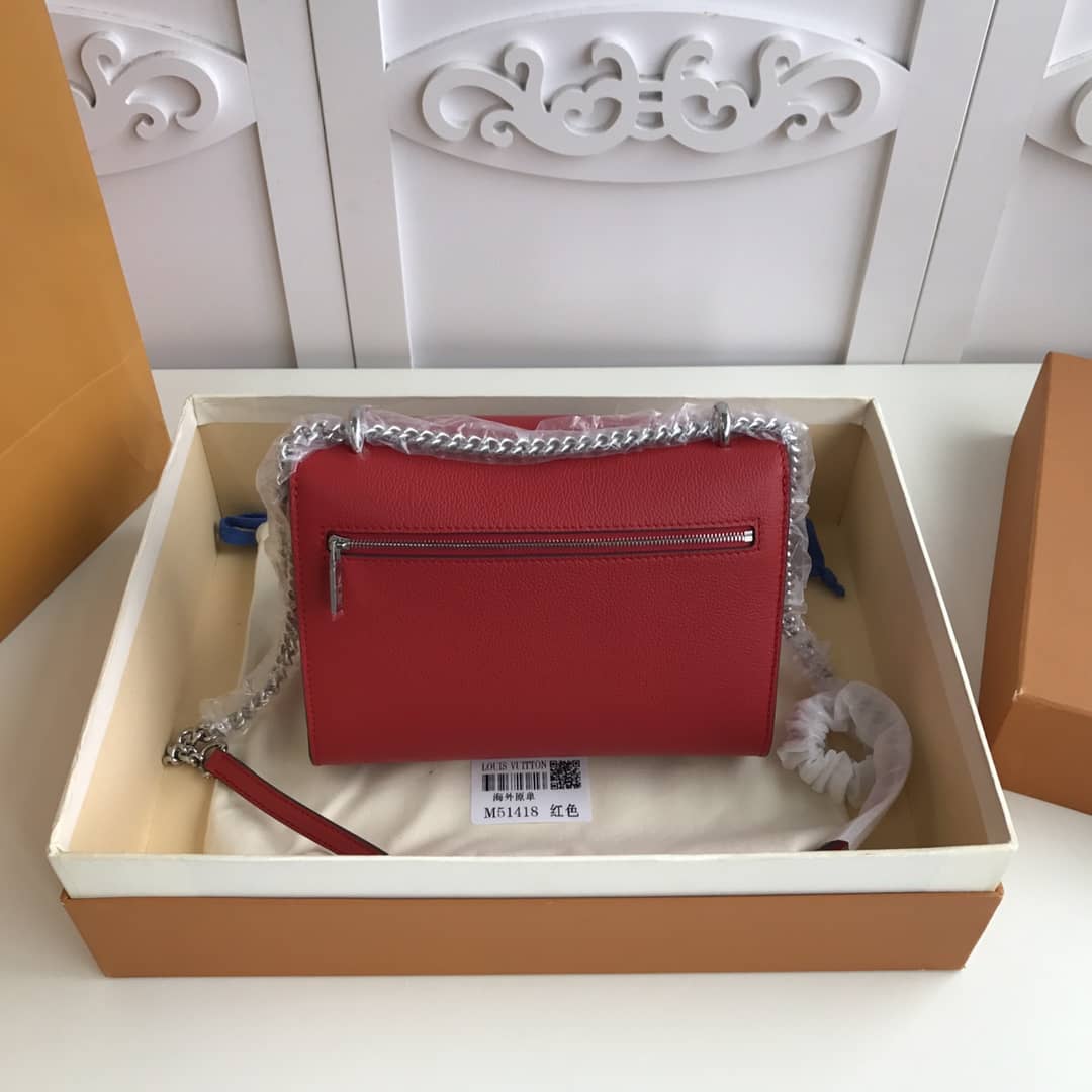 Louis Vuitton MyLockMe BB Calf Chain Replica Shoulder Bag Red M51418