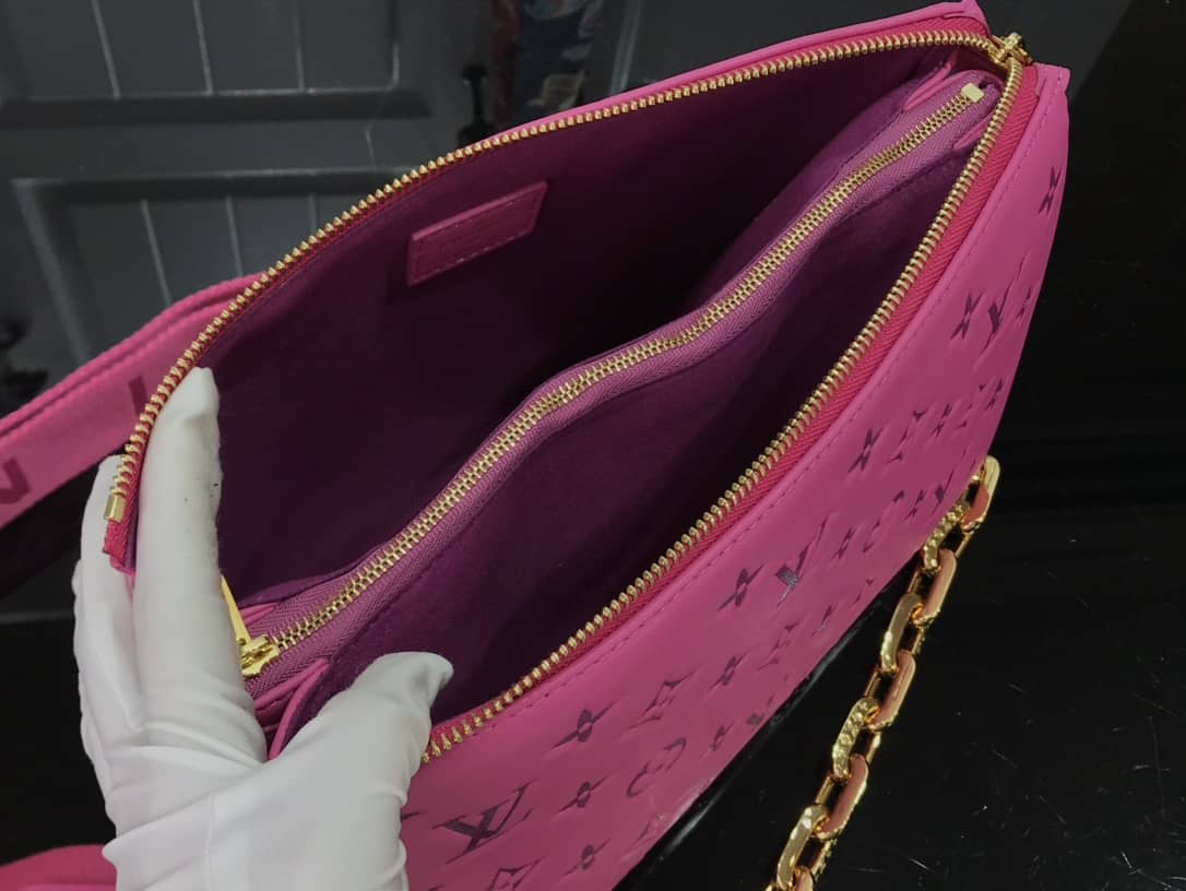 Best Replica Louis Vuitton Embossed Lambskin Coussin PM Replica Bag Pink M58628(ColaReps)