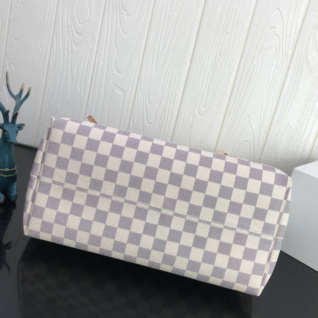Louis Vuitton Damier Azur Jena MM Semi Tote Replica White M42267