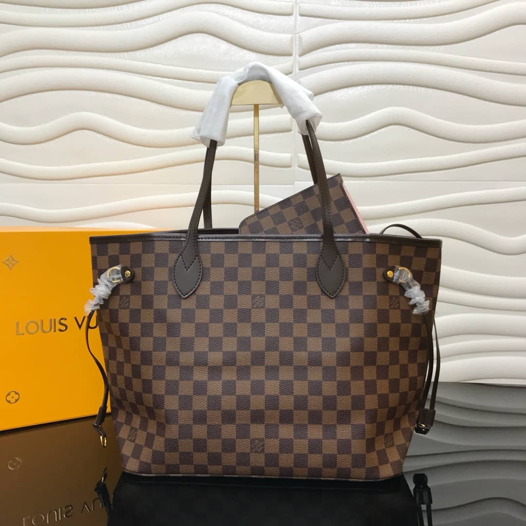Louis Vuitton Neverfull MM Damier Ebene Bag Replica Pink N40995