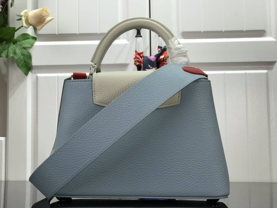 Louis Vuitton Capucines Mini Taurillon Leather Replica Bag Blue M57520