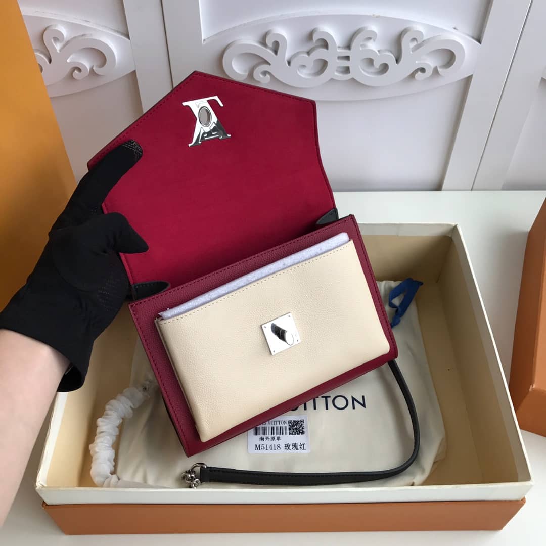 Louis Vuitton MyLockMe BB Calf Chain Replica Shoulder Bag Red White M51418