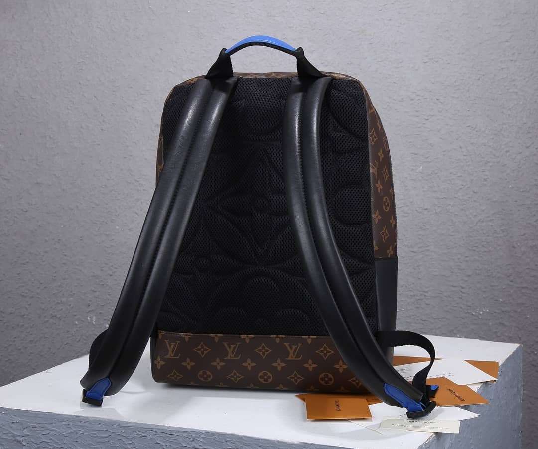 Louis Vuitton Dean Canvas Monogram Macassar Blue Brown M45867 Replica Backpack
