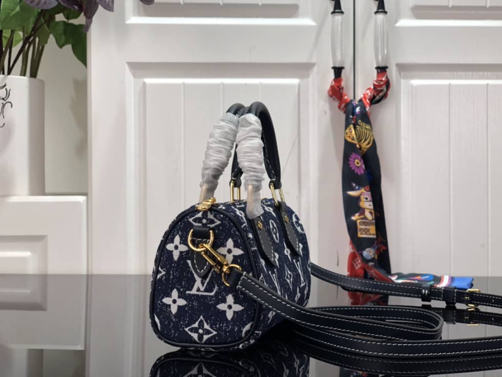 Louis Vuitton Crossbody Dupe Nano Speedy Denim Leather M81168