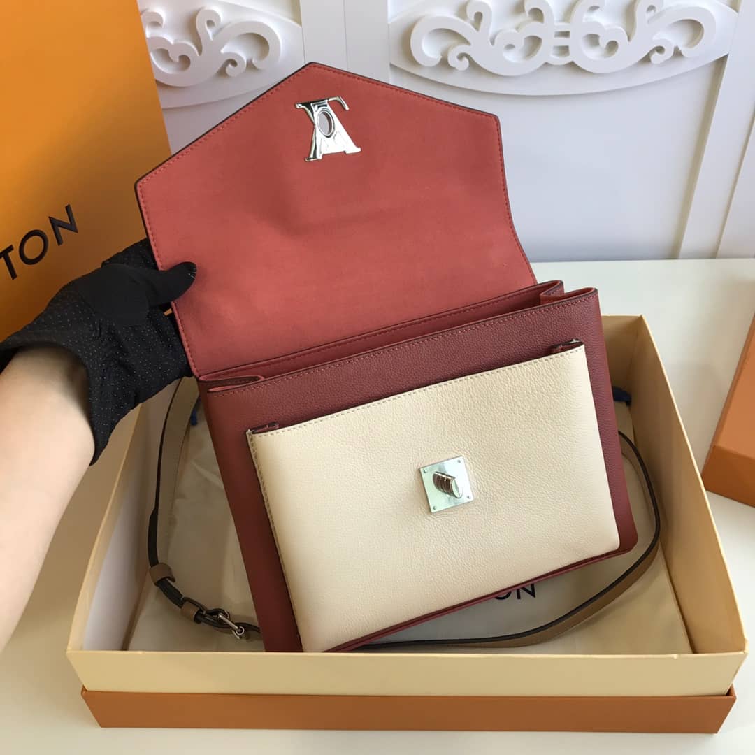 Louis Vuitton MyLockMe 2way Leather Grain Replica Satchel Yellow M54849