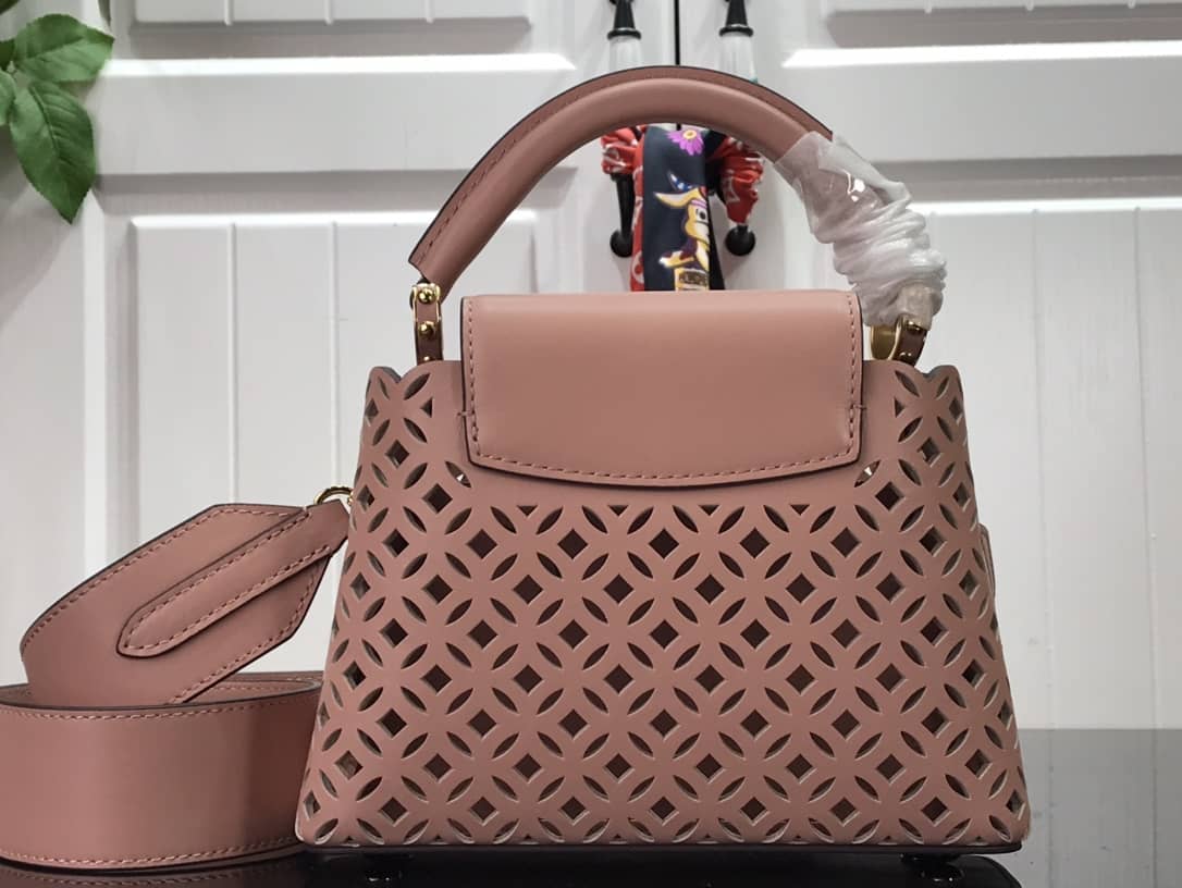 Louis Vuitton Capucines BB Cutout Leather Bag Replica Pink M57228