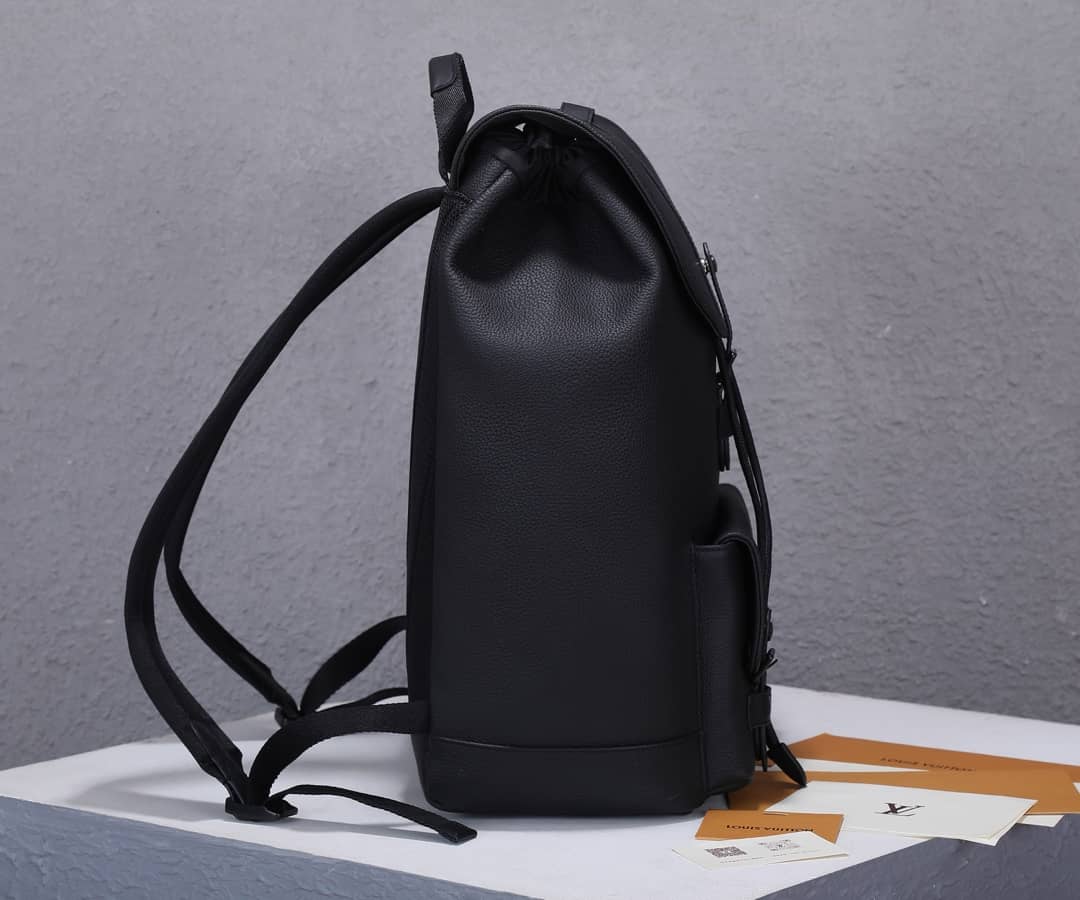 Louis Vuitton Christopher Slim Taurillon Leather Black M58644 Replica Backpack