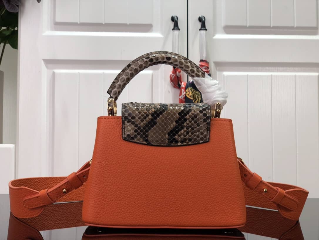 Louis Vuitton Capucines Embroidery Replica Bag Orange M48865