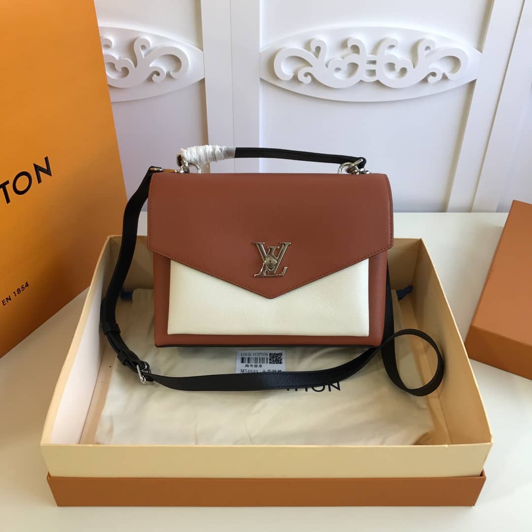 Louis Vuitton MyLockMe Satchel 2way Leather Grain Bag Replica M54849