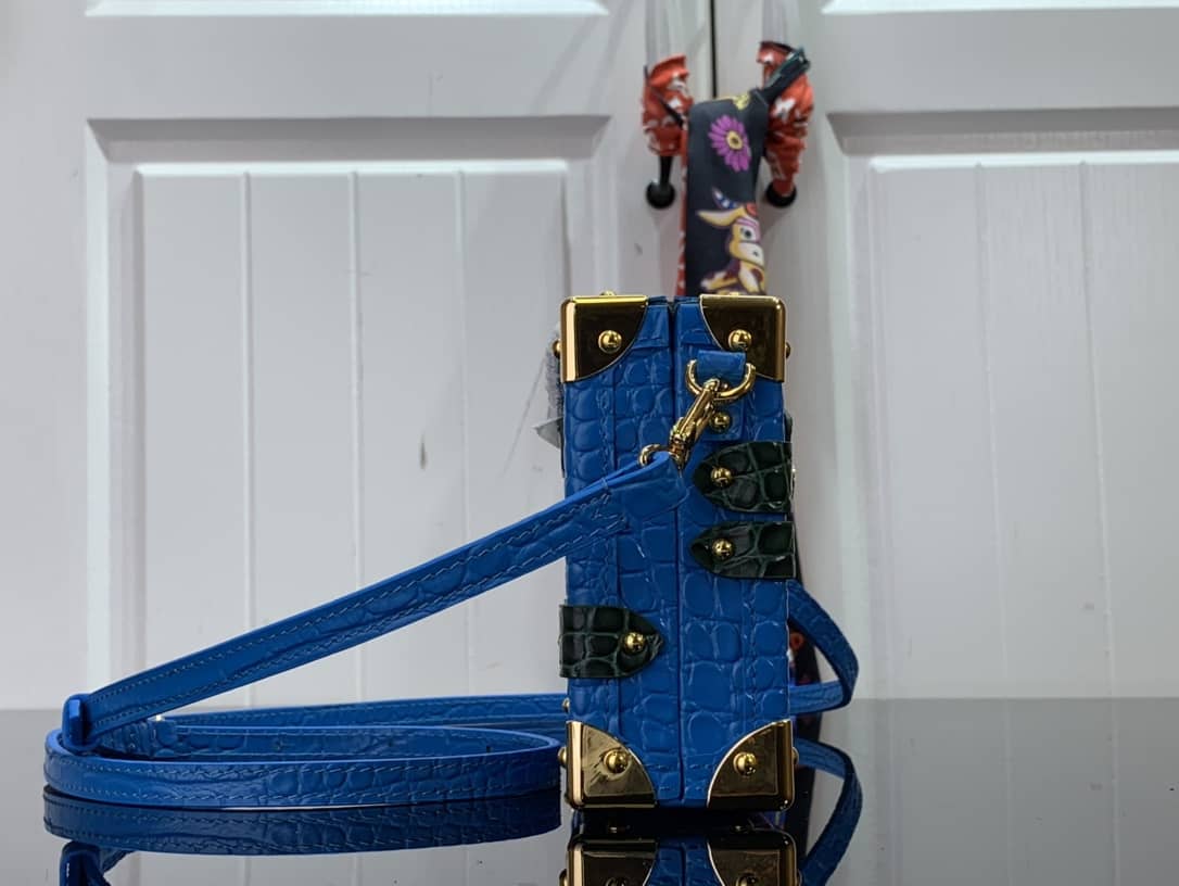 Louis Vuitton Petite Malle Monogram Canvas Replica Bag Blue M40273