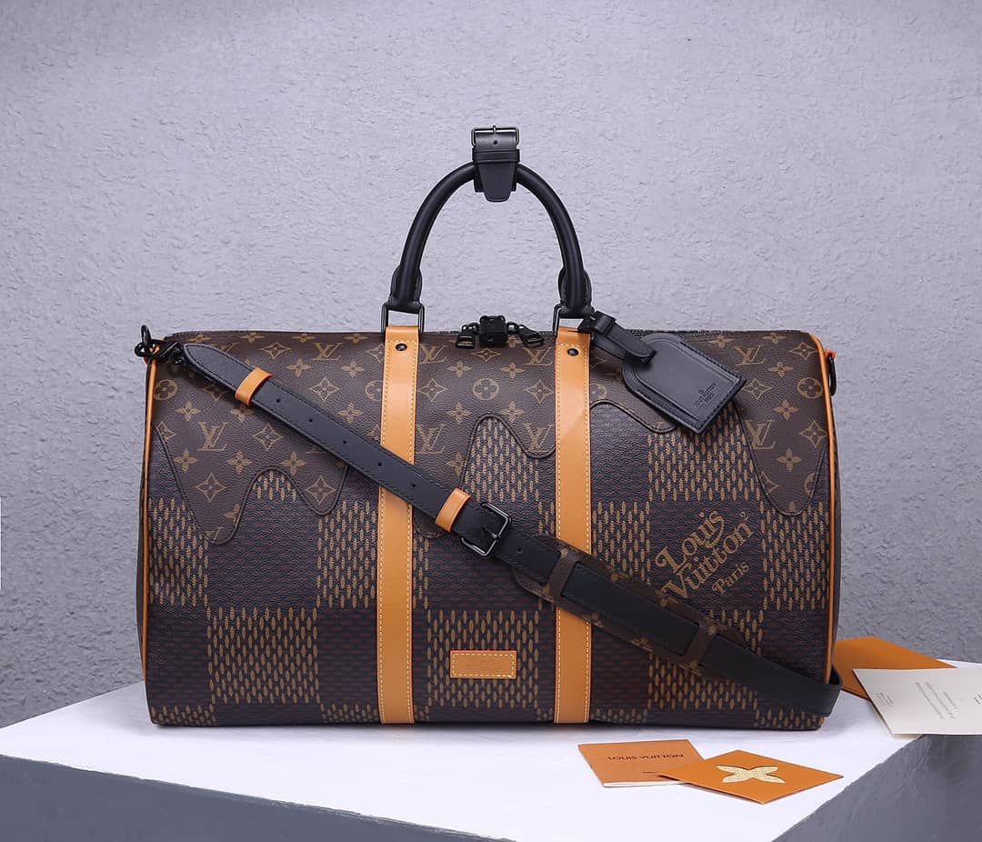 LV Duffle Bag Replica Keepall Bandouliere Nigo Giant Damier N40360