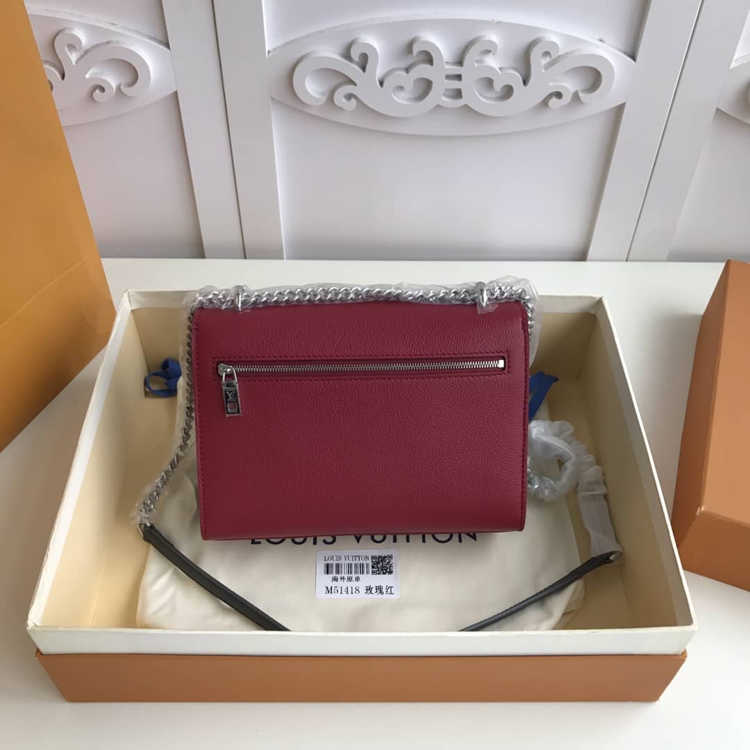 Louis Vuitton MyLockMe BB Calf Chain Replica Shoulder Bag Red White M51418