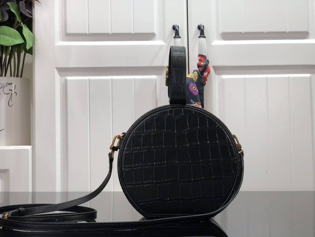 Best Replica Louis Vuitton Petite Boite Chapeau Crocodilien Brillant Replica Bag Black N93597(ColaReps)