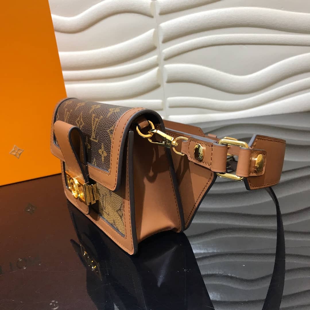 LV Bum Bag Dupe Monogram Reverse Dauphine Brown M44586