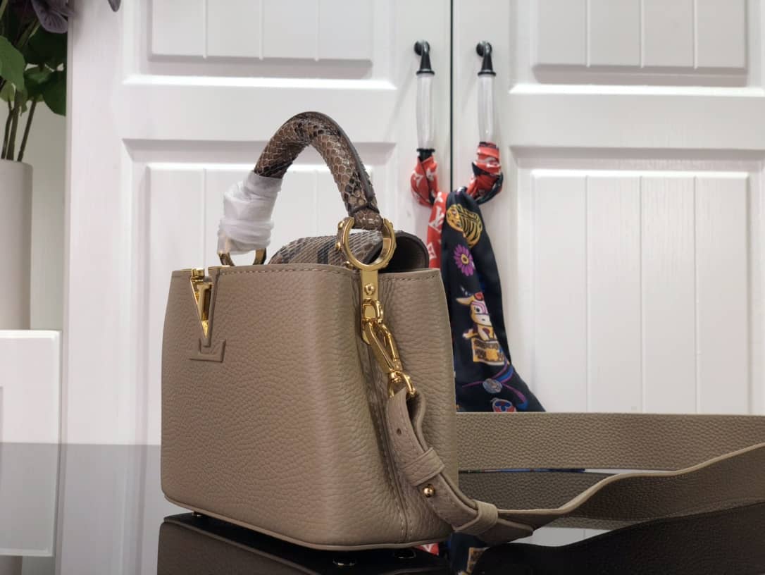 Louis Vuitton Capucines Embroidery Replica Bag Gray M48865