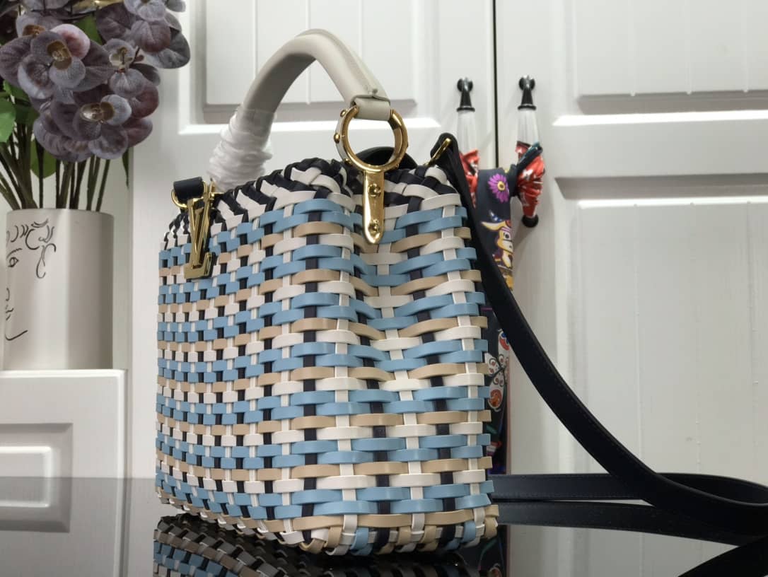 Louis Vuitton Capucines Taurillon Shoulder Bag Replica Blue M94519