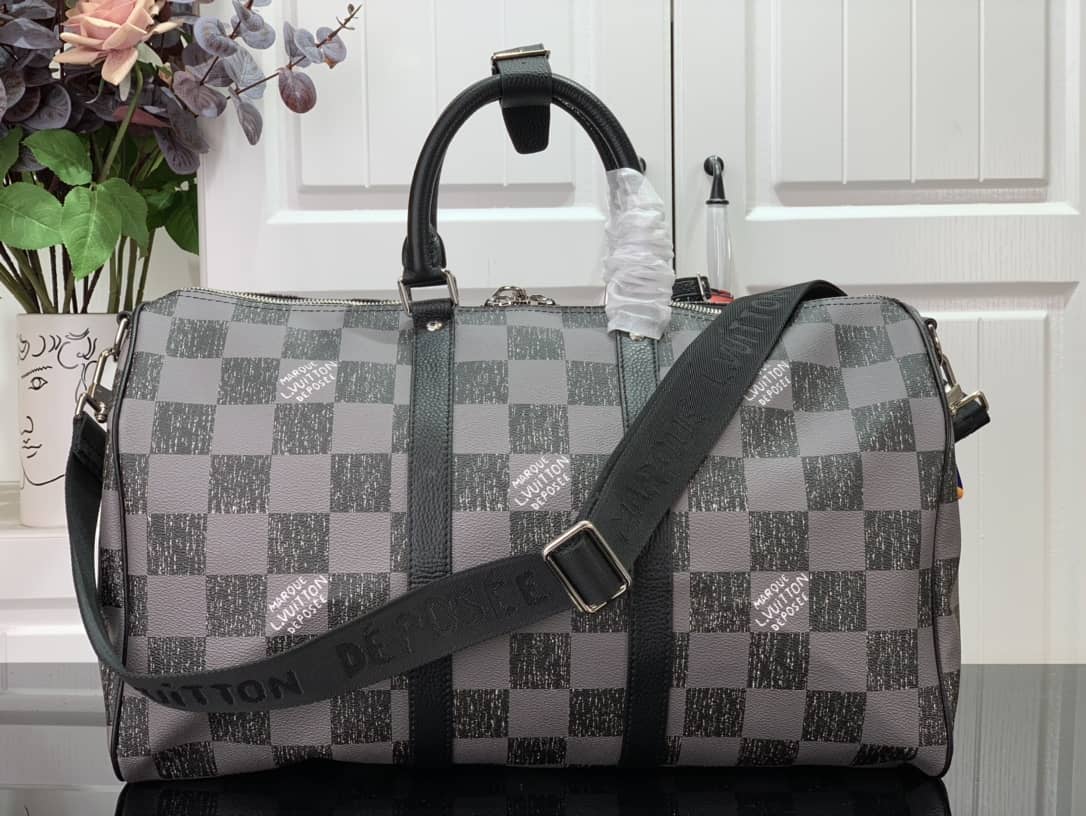 Louis Vuitton Keepall Bandoulière 45 Virgil Abloh Bag Replica Black N80404