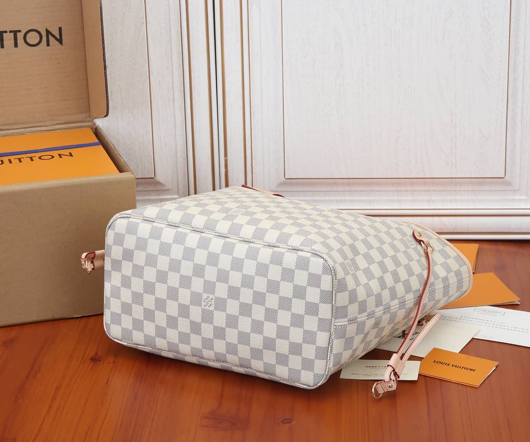 Louis Vuitton Neverfull MM Damier Azur Tote Replica Pink N41361