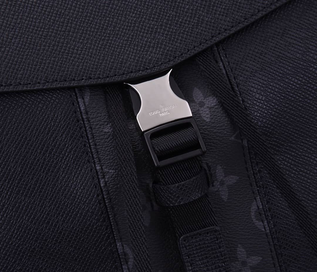 LV Backpack Replica Taiga Leather Outdoor Black M30417