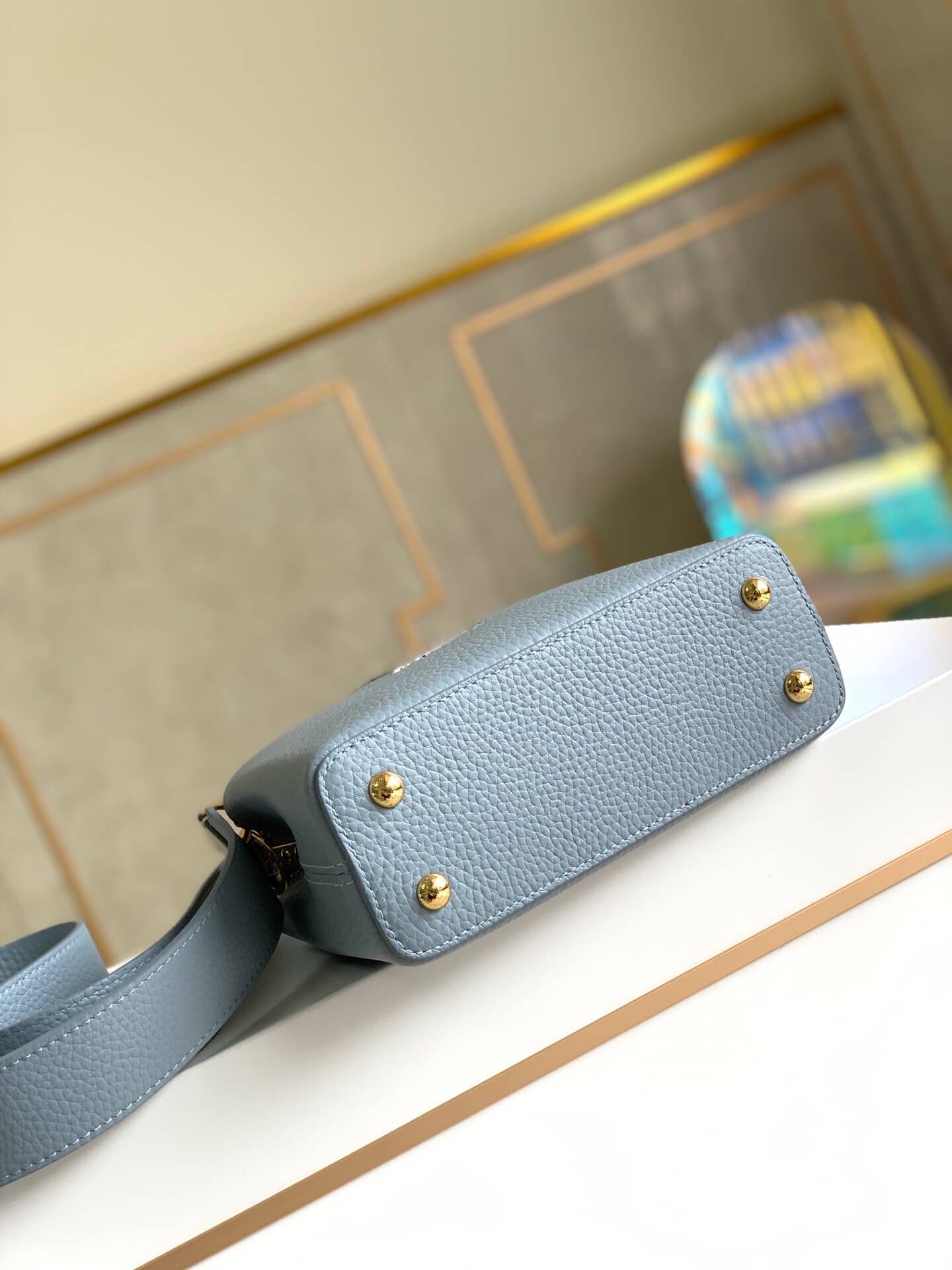 Louis Vuitton Capucines Mini Replica Bag Blue M55921