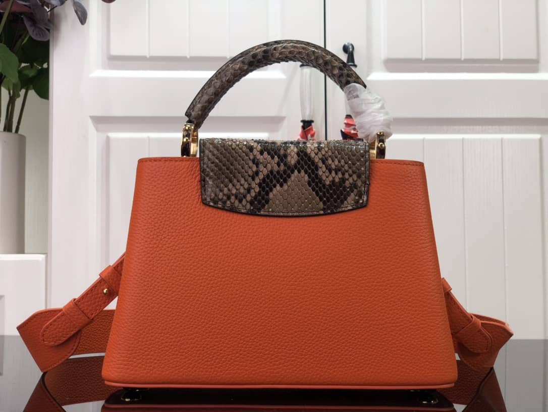Louis Vuitton Capucines Embroidery Replica Bag Orange M48865