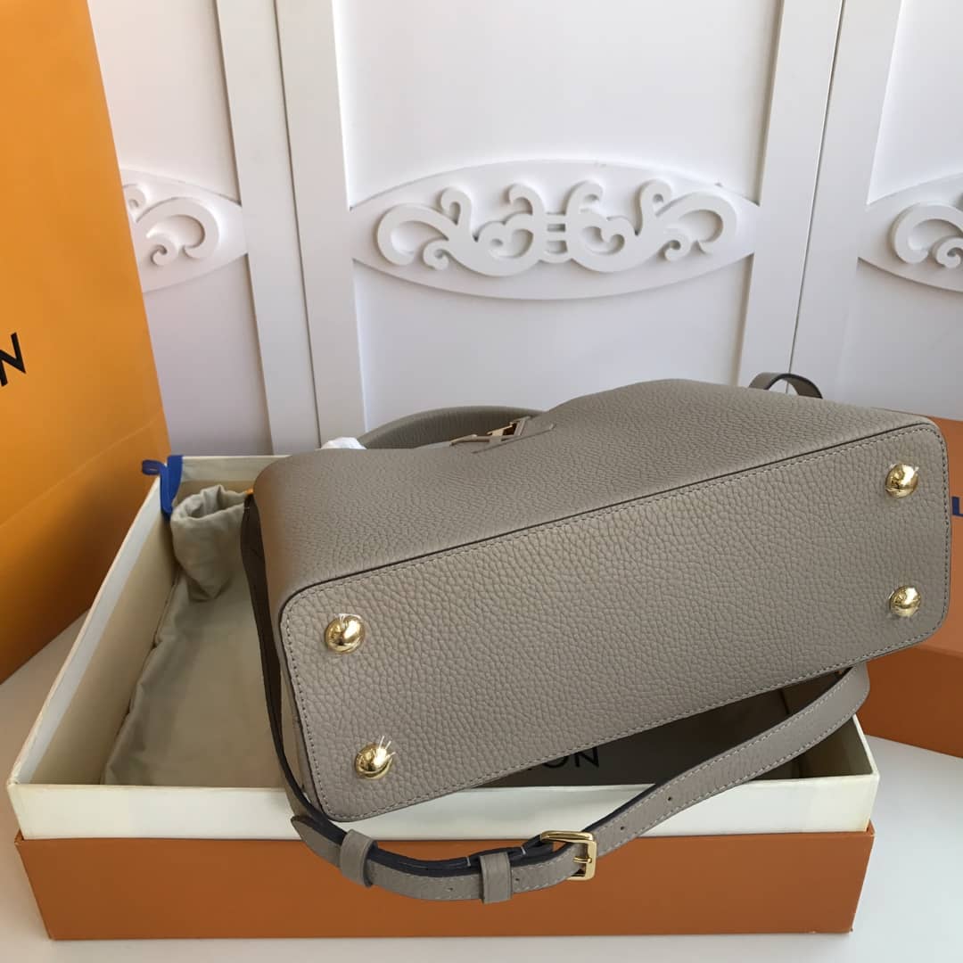 Louis Vuitton Capucines MM Taurillon Leather Tote Replica Gray M94428