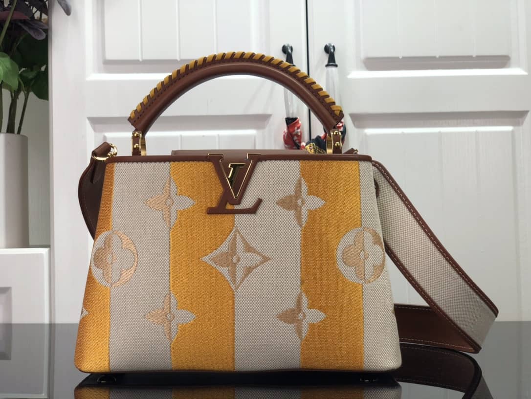 Louis Vuitton Capucines Embroidery Replica Bag Orange M48865