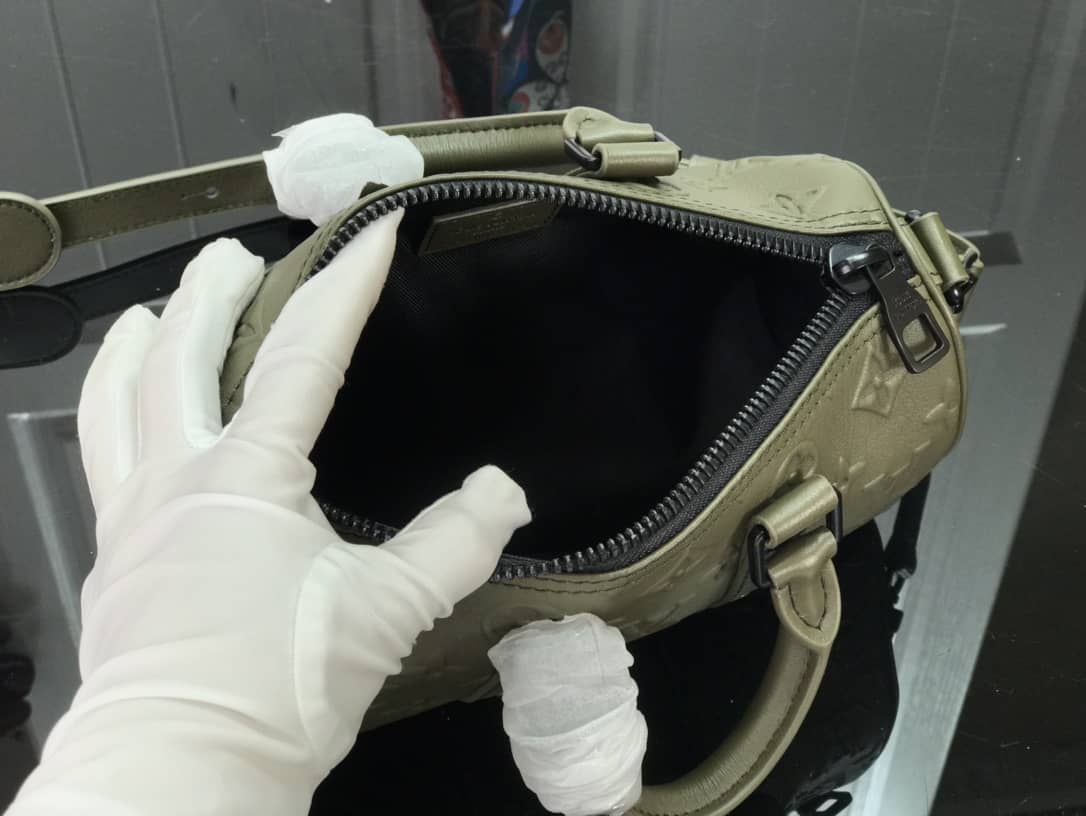 Louis Vuitton Keepall XS Monogram Seal Cowhide Leather Bag Replica Green M57960