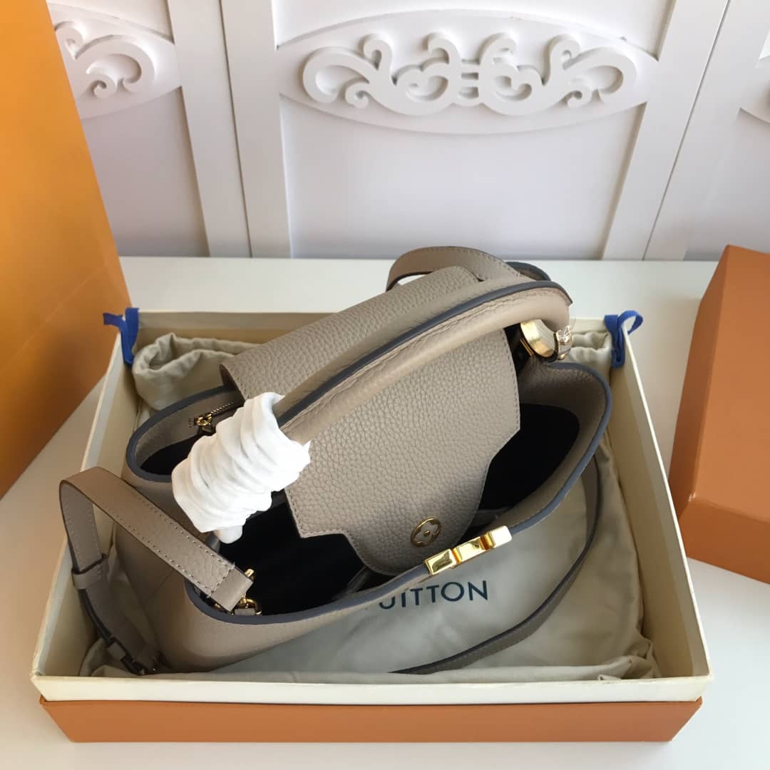 Louis Vuitton Capucines MM Taurillon Leather Tote Replica Gray M94428