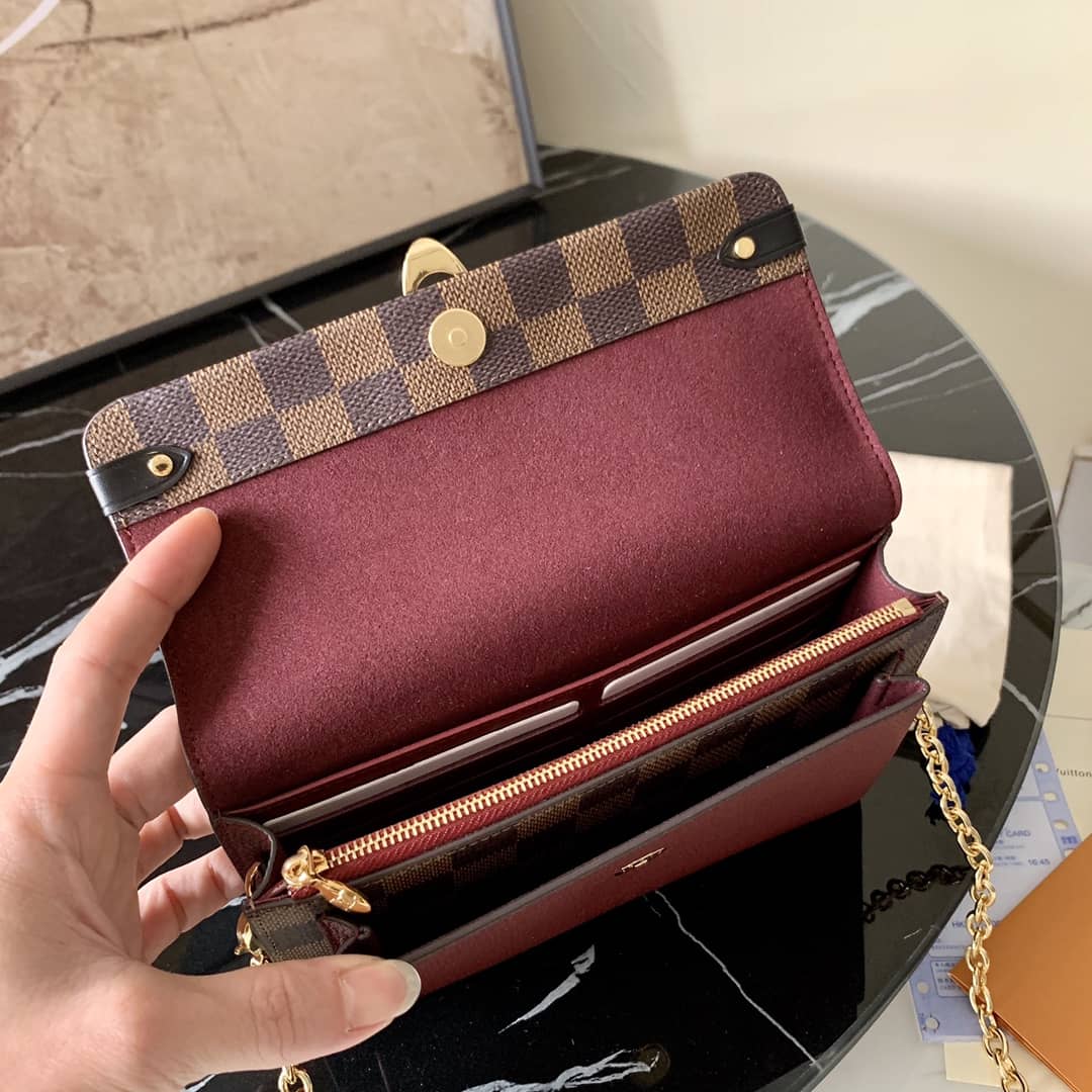 Louis Vuitton Vavin Chain Wallet Damier Ebene N60222 Replica